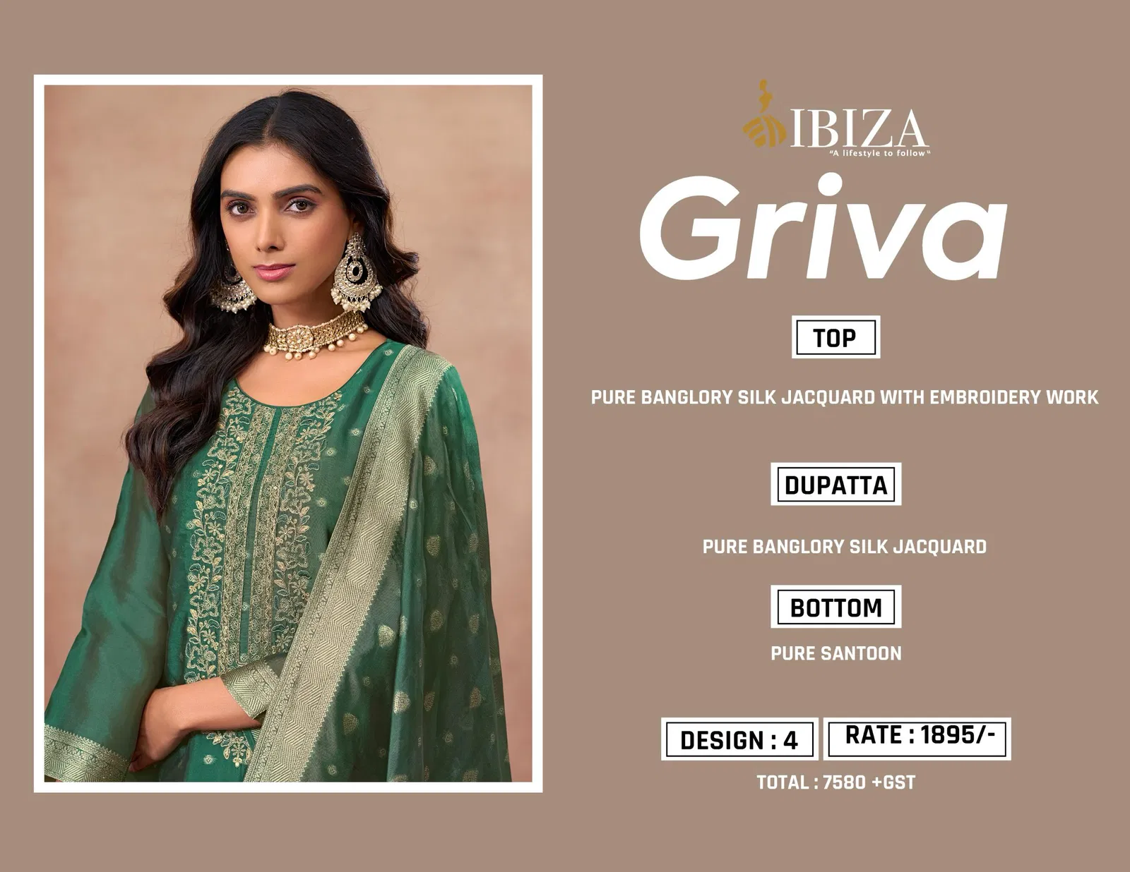 Griva By Ibiza Banglory Silk Embroidery Designer Salwar Kameez Orders In India